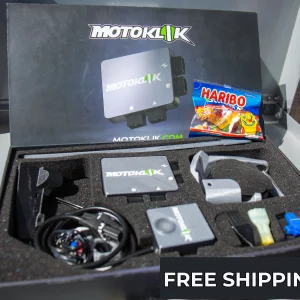 Motoklik Motocross Data Logger in packaging with top cover